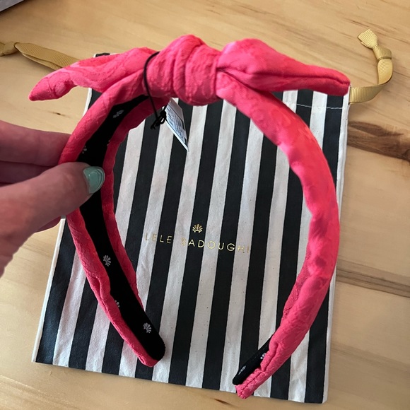 LELE SADOUGHI SLIM KNOTTED HEADBAND NWT PINK - Picture 3 of 4